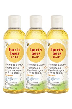 Burts Bees Bebek Saç Ve Vücut Şampuanı - Baby Bee Shampoo Body Wash X 3 235 Ml