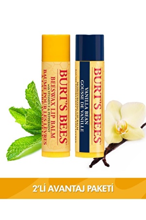 Burts Bees Beeswax + Vanilya Aromalı Dudak Bakım Kremi Avantaj Seti