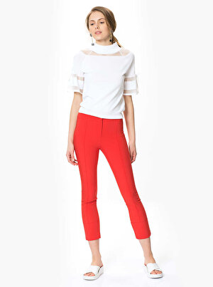 Skinny Kadın Pantolon Kırmızı Y1722005_006