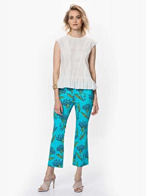 Çiçek Desenli Kadın Pantolon Standart Renk Y9912016_089