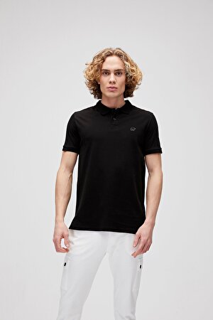 Pure Siyah Polo Yaka Erkek T-Shirt
