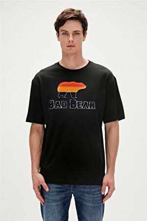 Tripart T-Shirt Siyah 3D Baskılı Erkek Tişört 