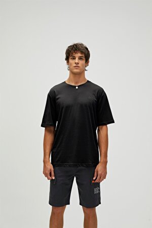 Liber Oversize T-Shirt Siyah Basic Erkek Tişört 