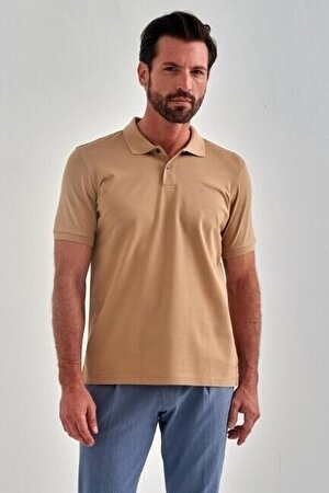 Bisse Erkek Pike Polo Yaka T-Shirt Bej TSNOS005_D07