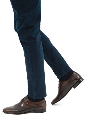 Tamer Tanca Erkek Hakiki Deri Kahverengi Klasik Ayakkabı