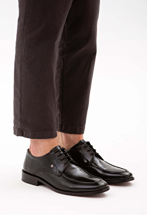 Tamer Tanca Erkek Hakiki Deri Siyah Açma Klasik Ayakkabı