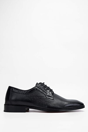 Tamer Tanca Erkek Hakiki Deri Siyah Klasik Ayakkabı