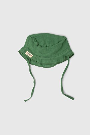 Müslin Bucket Bağcıklı Şapka Çimen Yeşili