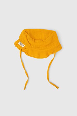 Müslin Bucket Bağcıklı Şapka Sonbahar Sarısı