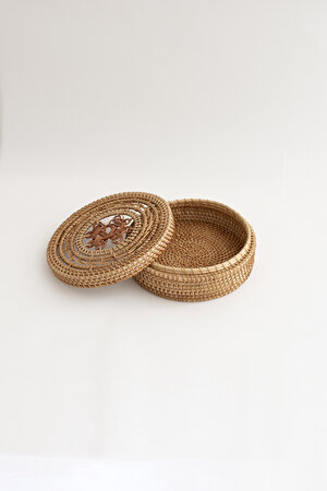 Meander El Yapımı Rattan Çok Amaçlı Saklama Kutusu 20x20x8cm 8880