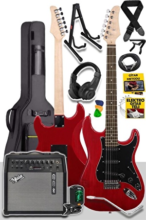 Midex RPH-30RD-50AMP Gül Klavye SSS 50W Amfili Elektro Gitar Seti
