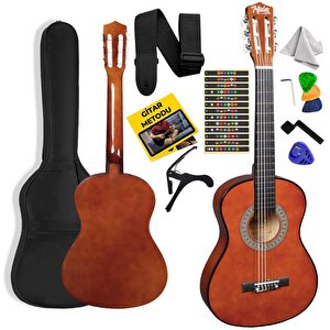 Midex CG-270BRW Brown Renk Klasik Gitar 4/4 Yetişkin Boy Sap Ayarlı Full Set