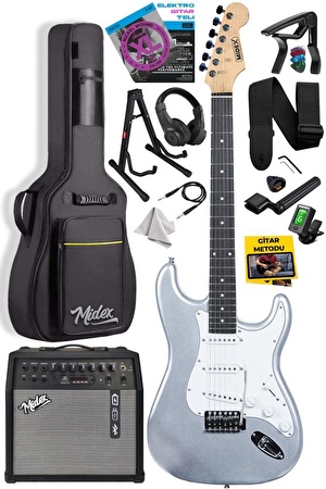 Midex RPH-30SL-50AMP Gül Klavye SSS 50W Amfili Elektro Gitar Seti