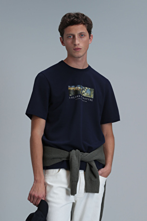 Bıanca Modern Grafik T- Shirt Lacivert
