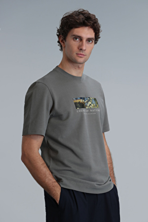 Bıanca Modern Grafik T- Shirt Nefti Yeşil