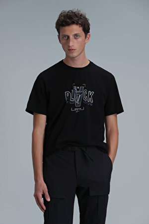 Adrıan Modern Grafik T- Shirt Siyah