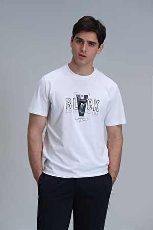 Adrıan Modern Grafik T- Shirt Beyaz