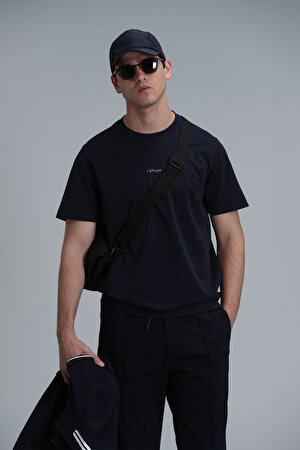 Antony Modern Grafik T- Shirt Lacivert