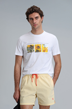 June Modern Grafik T- Shirt Beyaz