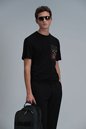 Exotıc Modern Grafik T- Shirt Siyah