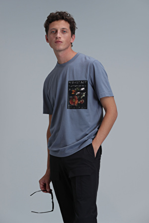 Exotıc Modern Grafik T- Shirt Koyu Gri