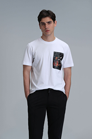 Exotıc Modern Grafik T- Shirt Beyaz