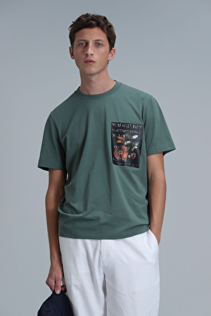 Exotıc Modern Grafik T- Shirt Ördek Yeşili