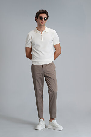 Plus Smart Erkek Chino Pantolon Slim Fit Toprak