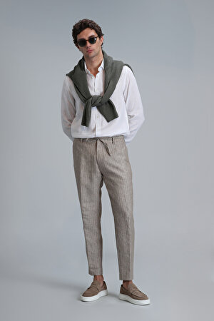 Marıo Smart Erkek Chino Pantolon Tailored Fit Bej