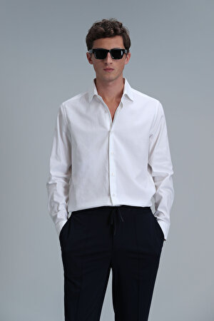 Emir Erkek Basic Gömlek Comfort Slim Fit Beyaz