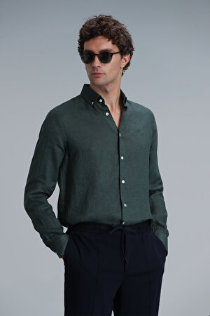 Pitaya Erkek Basic Gömlek Comfort Fit Yeşil