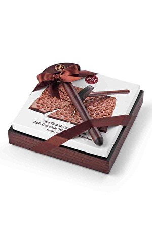 Tam Fındıklı Sütlü Tablet Beyoğlu Çikolatası Çekiçli Ahşap Kutu 600g Glutensiz