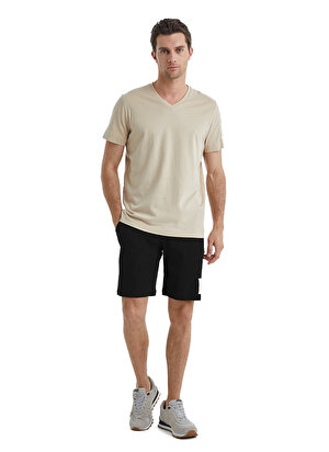 Erkek V Yaka T-Shirt  40450 - Kahverengi
