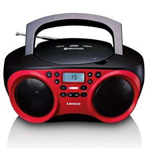 LENCO SCD-501 Kırmızı TAŞINABİLİR Müzik Seti FM RADYO BLUETOOTH ÖZELLİKLİ CD-USB OYNATICI - KIRMIZI