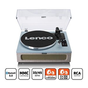 Lenco LS-440 BUBG Mavi Krem 4 Hoparlörlü Bluetoothlu Pikap Plak Çalar