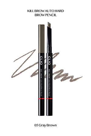 İnce Altıgen Uçlu Kaş Kalemi Clio Kill Brow Auto Hard Brow Pencil (05 Gray Brown)