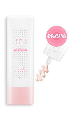 Ton Eşitleyici Aydınlatıcı Güneş Kremi 50ml APIEU Power Block Tone Up Base Pink SPF50