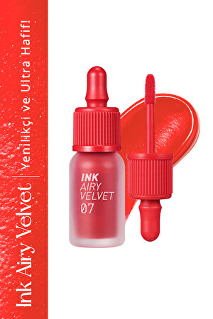 Uzun Süre Kalıcı ve Hafif Formüllü Kadife Bitişli Tint Peripera Ink Airy Velvet (7 Heart Grapefruit)