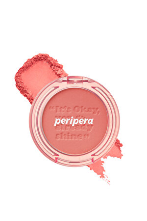 Pastel Tonlarda Sebum Dengeleyici Toz Allık Peripera Pure Blushed Sunshine Cheek (03 Afternoon Red)