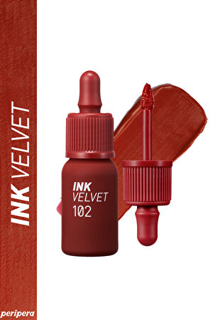 Yüksek Pigmentli Kadife Görünümlü Gün Boyu Kalıcı Tint Peripera Ink Velvet (102Crush Burgundy Brick)