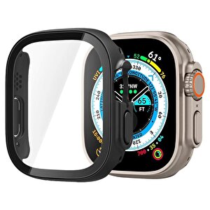 Apple Watch Ultra (49mm) ile Uyumlu Kılıf, Spigen Thin Fit 360 + Cam Ekran Koruyucu Black