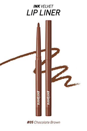 Kadife Bitiş Sunan, Yoğun Pigmentli Dudak Kalemi Peripera Ink Velvet Lip Liner (05 Chocolate Brown)