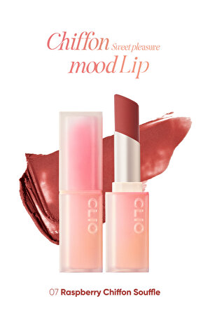 Yumuşak Dokulu, Hafif Mat Görünüm Sunan Ruj Clio Chiffon Mood Lip (07 Raspberry Chiffon Souffle)