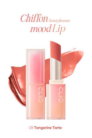 Yumuşak Dokulu, Hafif Mat Görünüm Sunan Ruj Clio Chiffon Mood Lip ( 08 Tangerine Tarte)