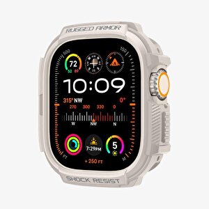 Apple Watch Ultra (49mm) ile Uyumlu Kılıf, Spigen Rugged Armor Dune Beige