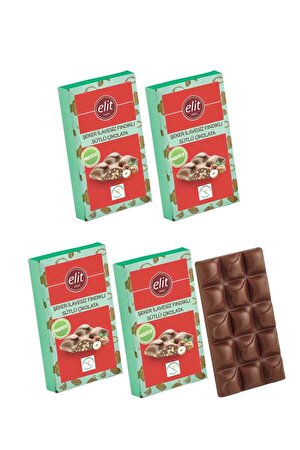 Fındıklı, Şeker İlavesiz ve Prebiyotik Sütlü Çikolata 60g 5li Set (5x60g) Glutensiz