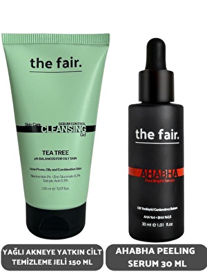 the fair Yağlı Akneye Yatkın Cilt Temizleme Jeli 150 ml ve Ahabha Peeling Serum 30 ml