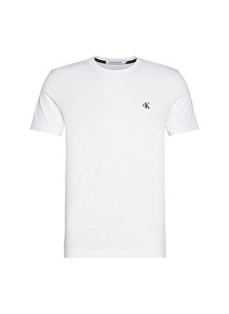 Calvin Klein Bisiklet Yaka Düz Beyaz Erkek T-Shirt J30J314544-YAF CK ESSENTIAL SLIM