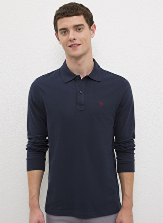 U.S. Polo Assn. Polo Yaka Lacivert Erkek Sweatshirt