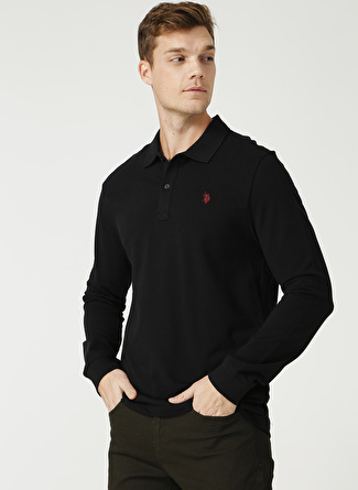 U.S. Polo Assn. Polo Yaka Siyah Erkek Sweatshirt